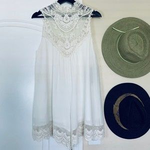 Paradise USA Embroidered Lace Dressy Flowy Romper/Jumpsuit - Ivory | Size: S